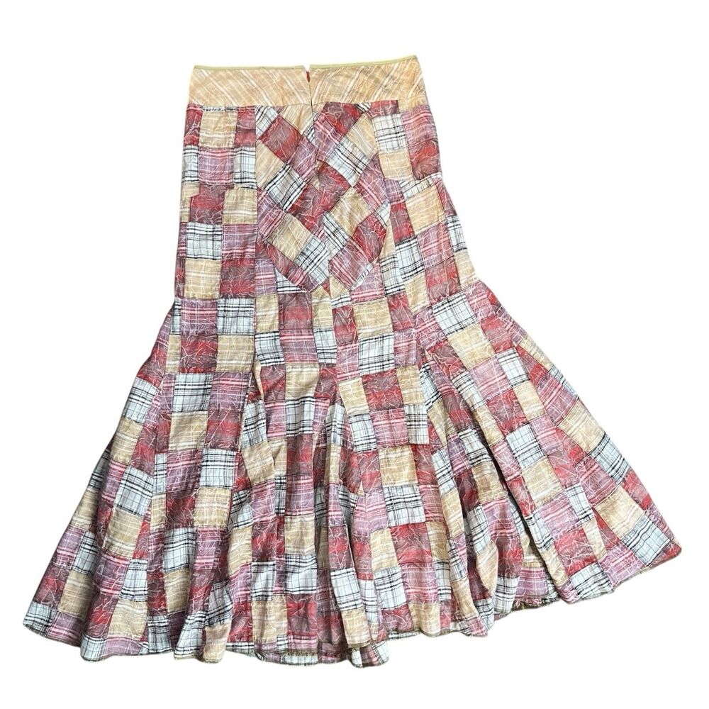 Free People Multicolored Patchwork Plaid Maxi Ski… - image 8